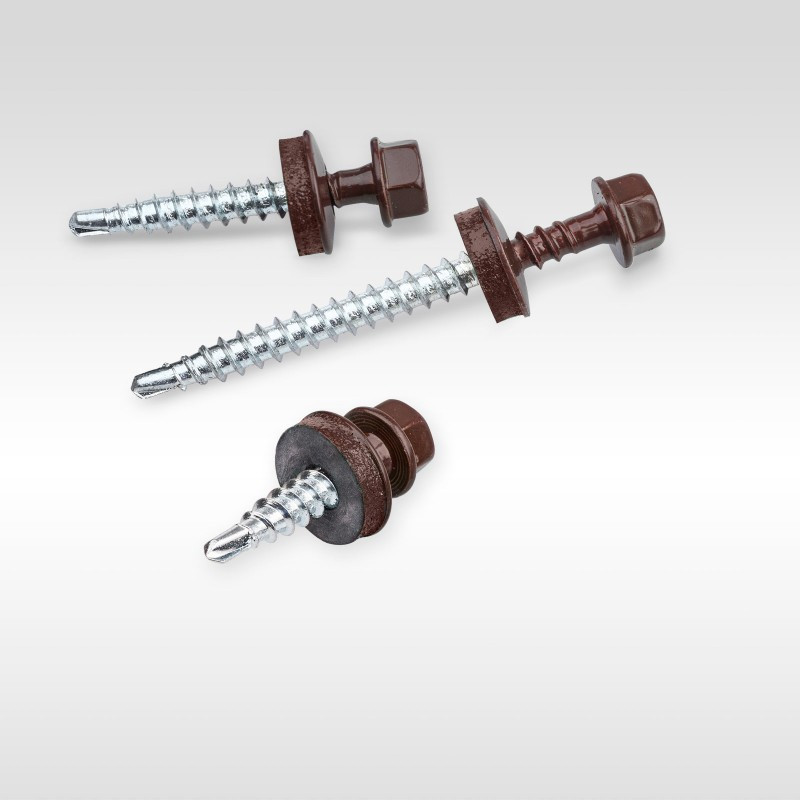 Suruburi autoforante 4,8x35 EPDM RAL 8019, 250 buc/cut